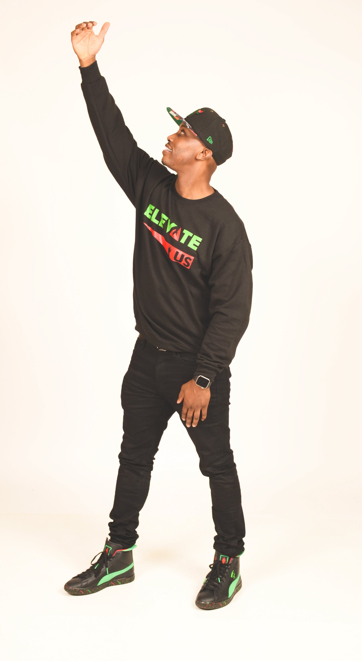 Black Green and Red Long Sleeve Shirt